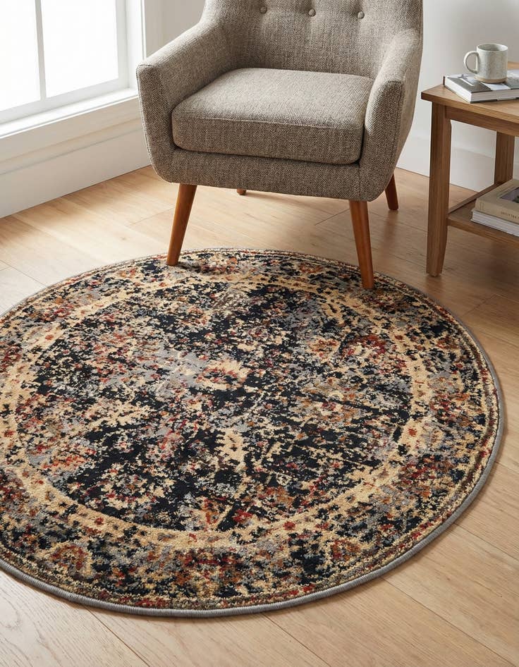 Detail image of 3' x 3' Saturn Round Rug