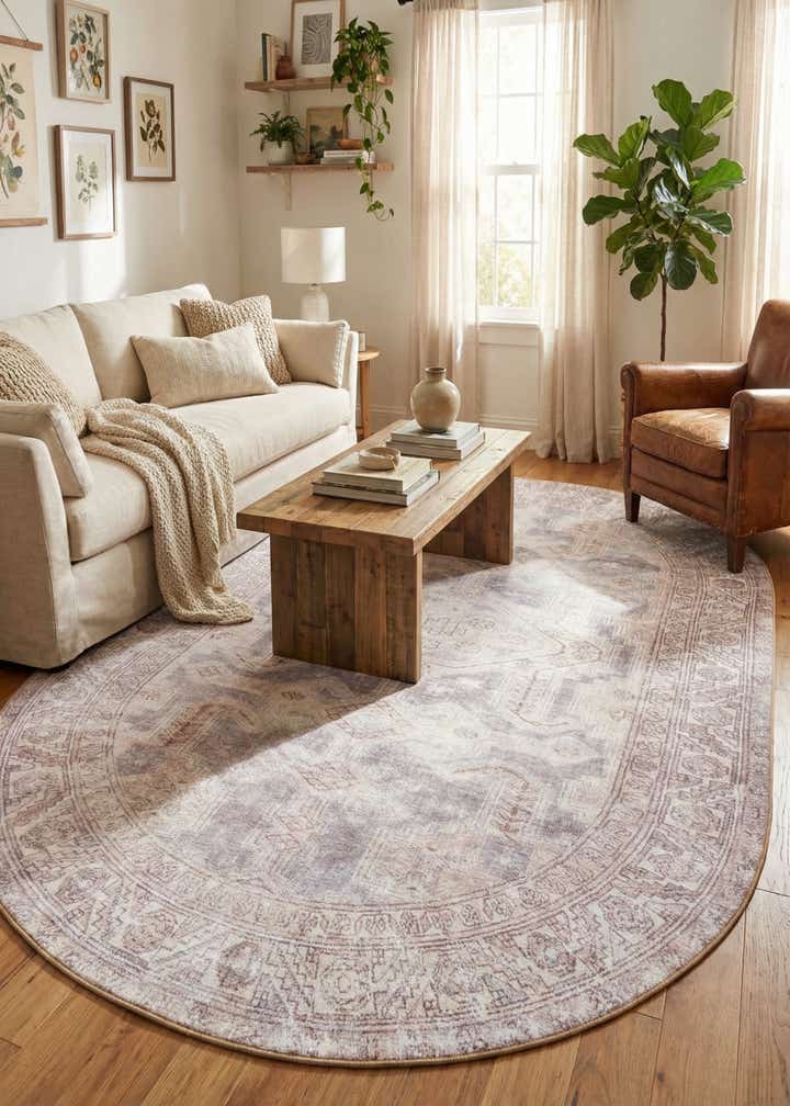 7' 6 x 10' 6 Washable Timeless Oval Rug