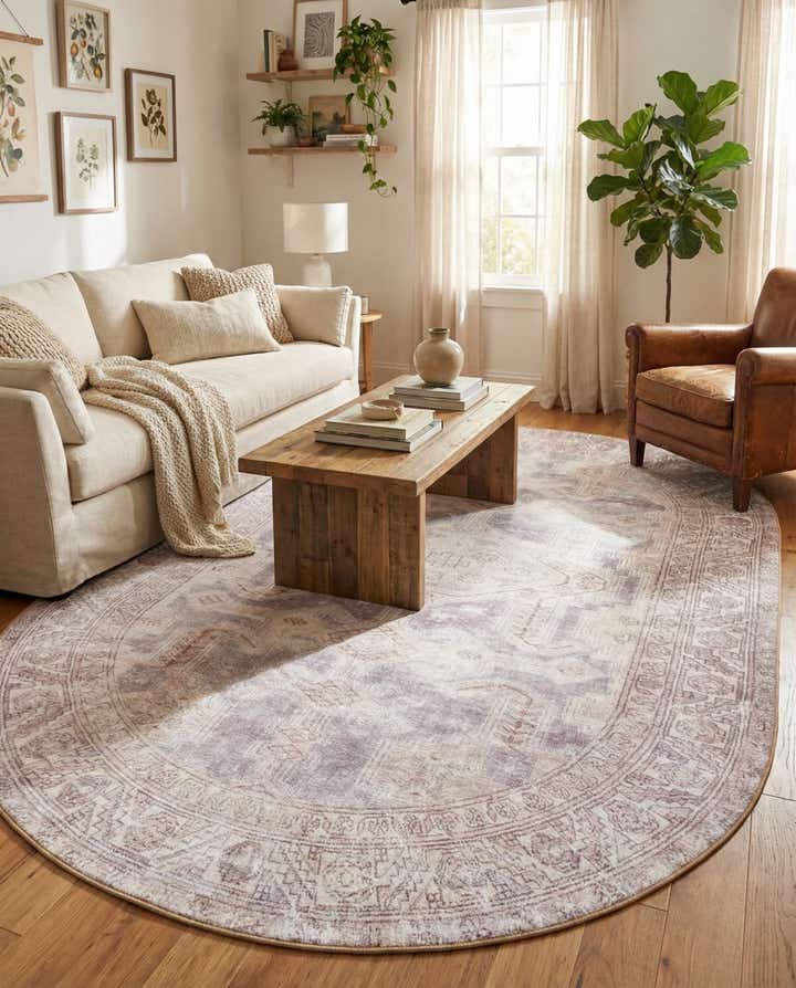 7' 6 x 10' 6 Washable Timeless Oval Rug