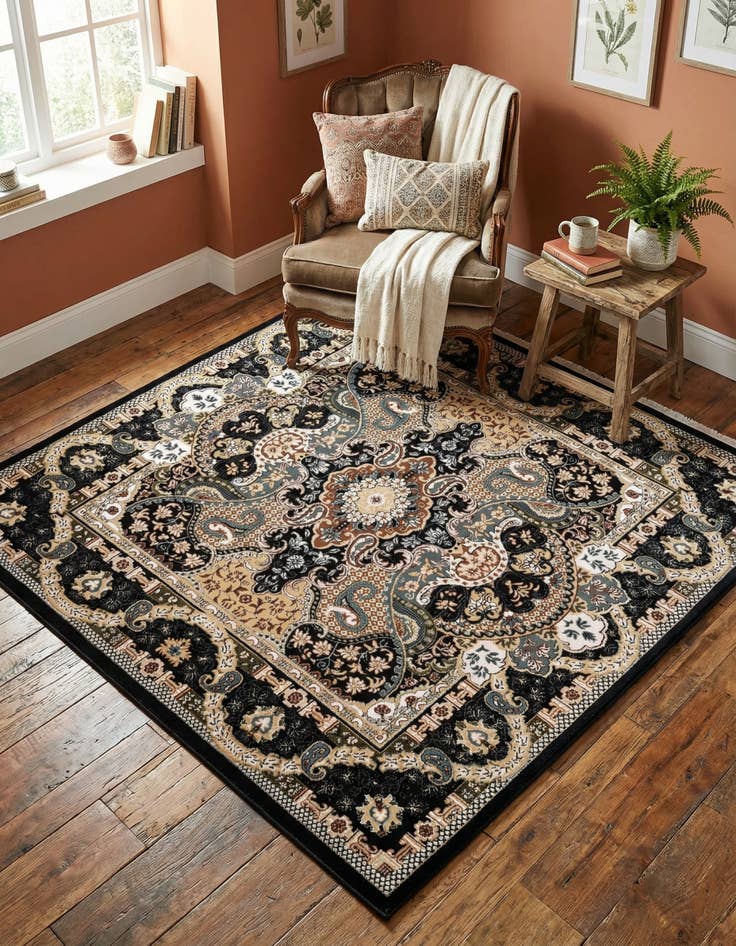 Detail image of 6' 1 x 6' 1 Nain Design Square Rug