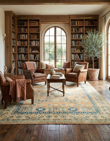 8' 2 x 9' 9 Hand Knotted Oushak Wool Rug