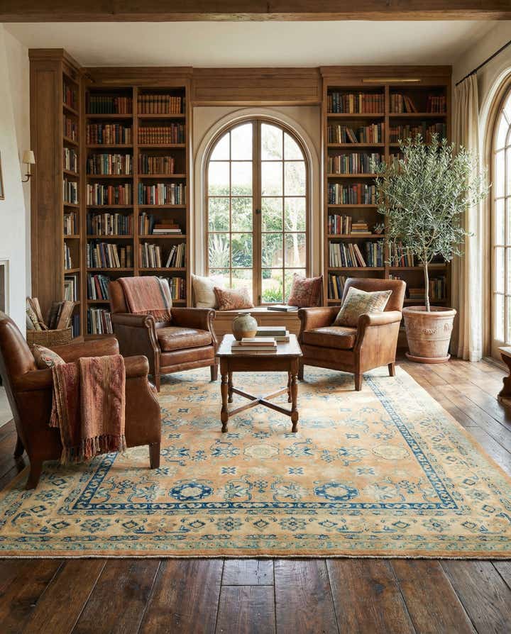 8' 2 x 9' 9 Hand Knotted Oushak Wool Rug