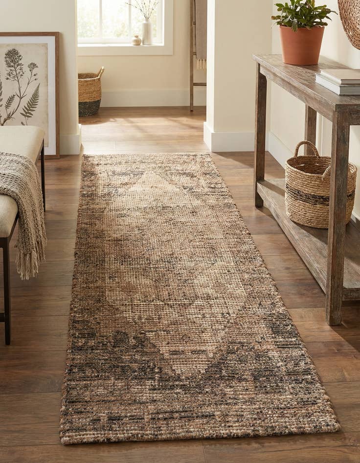 Detail image of 2' 2 x 6' 1  Hand Woven Chenille Jute Runner Rug