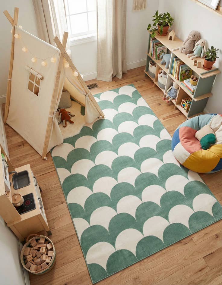 Detail image of 5' 3 x 8' Whimsy Kids Rug