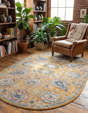 Yellow Lola Oval Rug