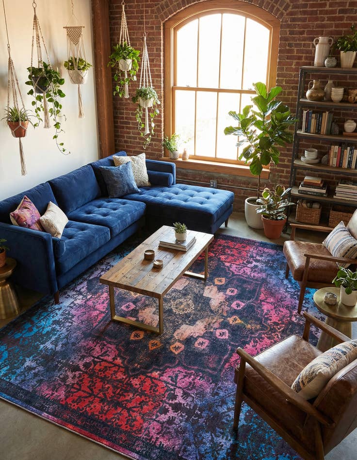 Detail image of 10' 6 x 10' 6 Washable Francesca Square Rug