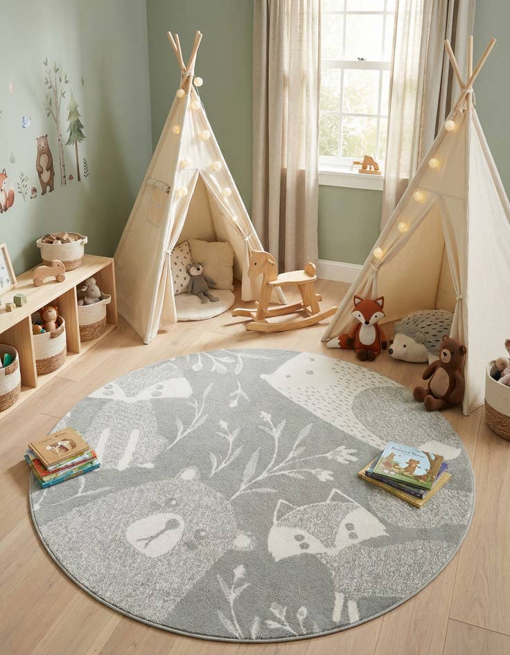 Detail image of 6' x 6' Whimsy Kids Round Rug