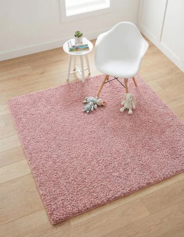 Dusty Rose Zermatt Shag Square Rug