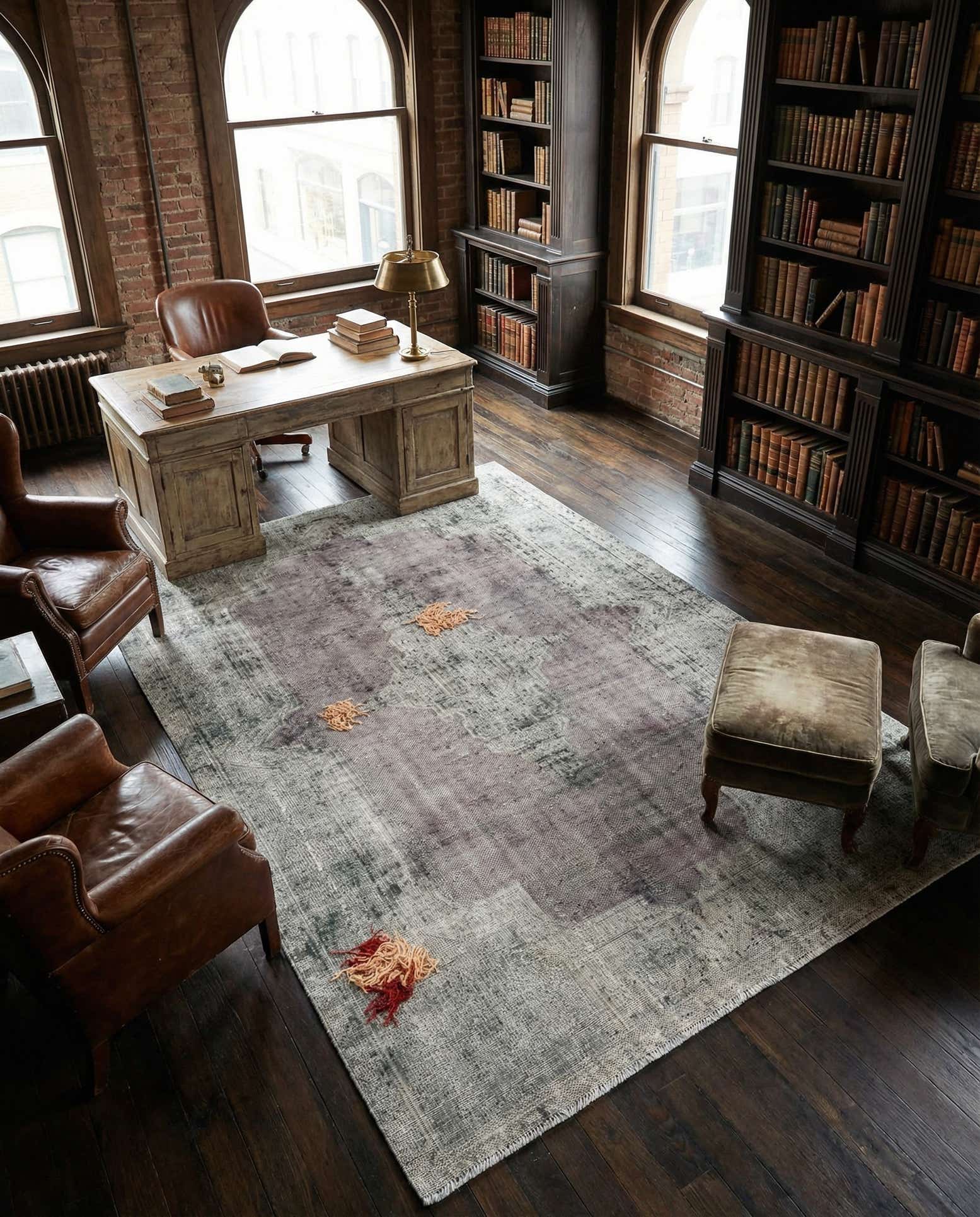 6' 1 x 9' 5 Hand Knotted Ultra Vintage Persian Wool Rug