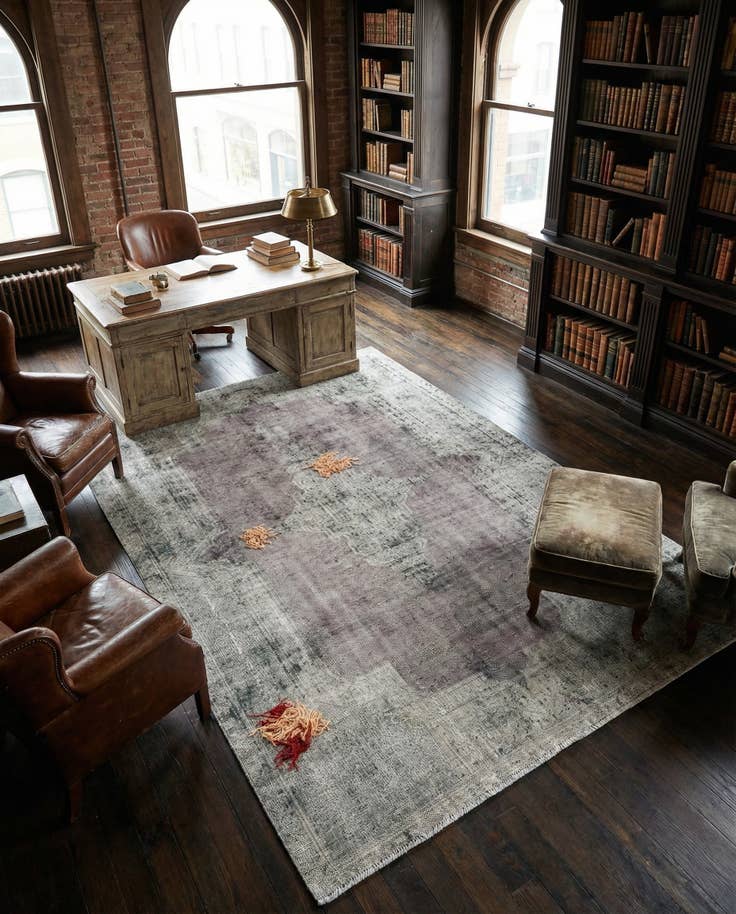 Detail image of 6' 1 x 9' 5 Hand Knotted Ultra Vintage Persian Wool Rug