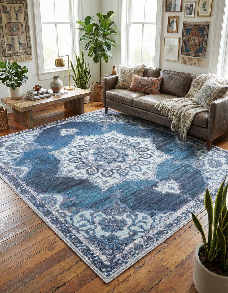 Detail image of 10' 6 x 10' 6  Washable Renaissance Square Rug