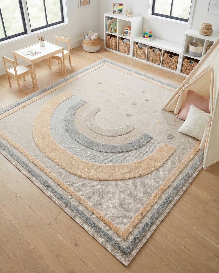 Detail image of 7' 10 x 7' 10 Whimsy Kids Square Rug