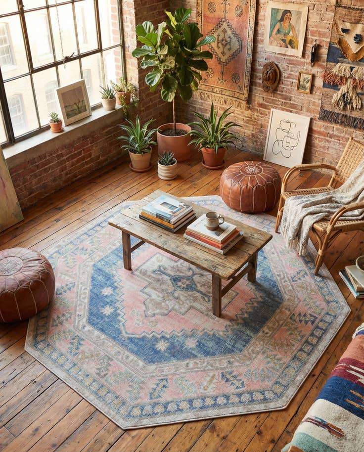 Detail image of 5' 3 x 5' 3 Whitney Octagon Rug