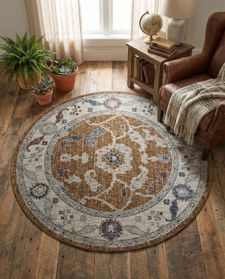 5' 3 x 5' 3 Eco Traditional Round Rug