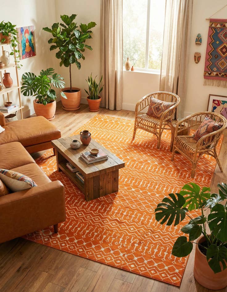 Detail image of 10' 8 x 16' 5 Kasbah Trellis Rug