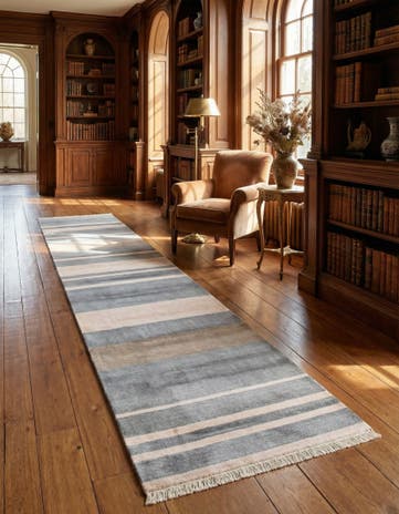 2' 7 x 13' 1 Hand Knotted Darya Wool Runner Rug