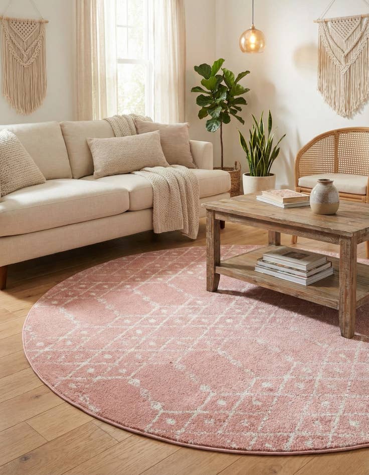 Detail image of 6' 1 x 6' 1 Paxon Trellis Round Rug