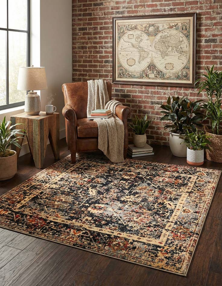 Detail image of 5' 3 x 5' 3 Saturn Square Rug