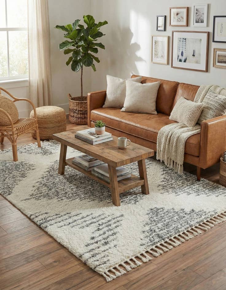 Detail image of 5' 3 x 8' Serenity Shag Rug