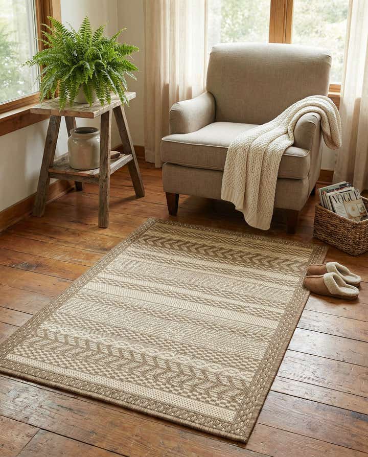 2' 2 x 3' Easy-Clean Border Indoor / Outdoor Rug