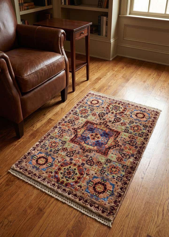 2' x 3' 1 Hand Knotted Mamluk Ziegler Rug