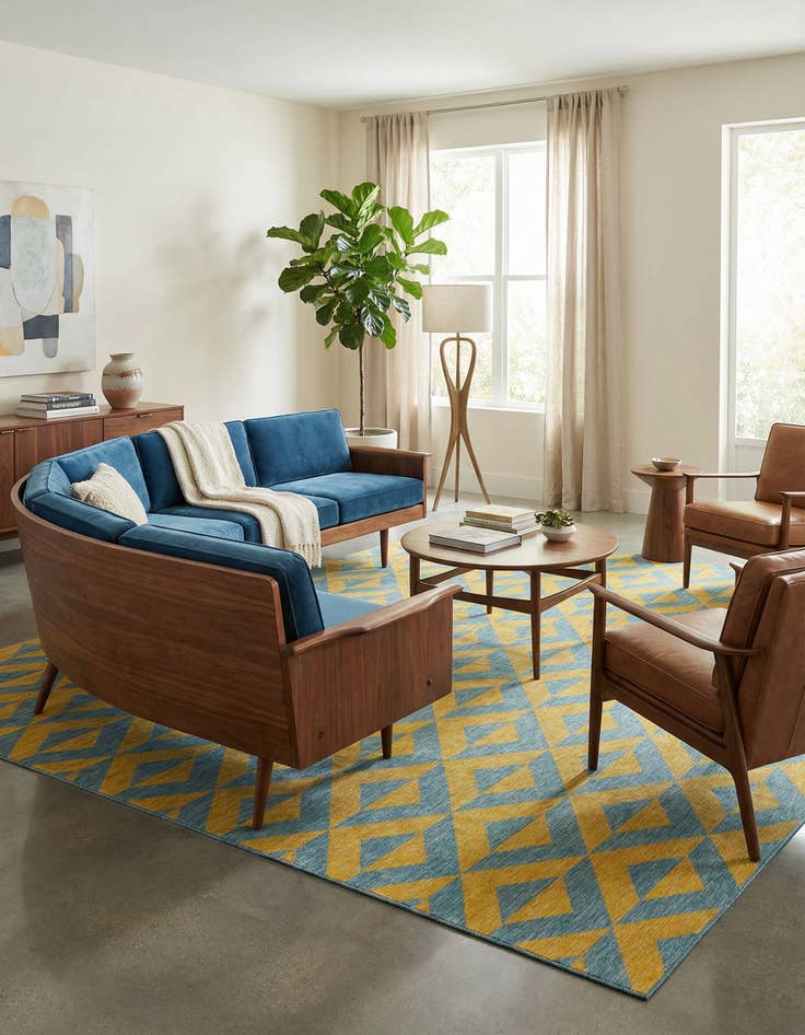 Detail image of 13' x 13'  Washable Jill Zarin Napa Indoor / Outdoor Square Rug