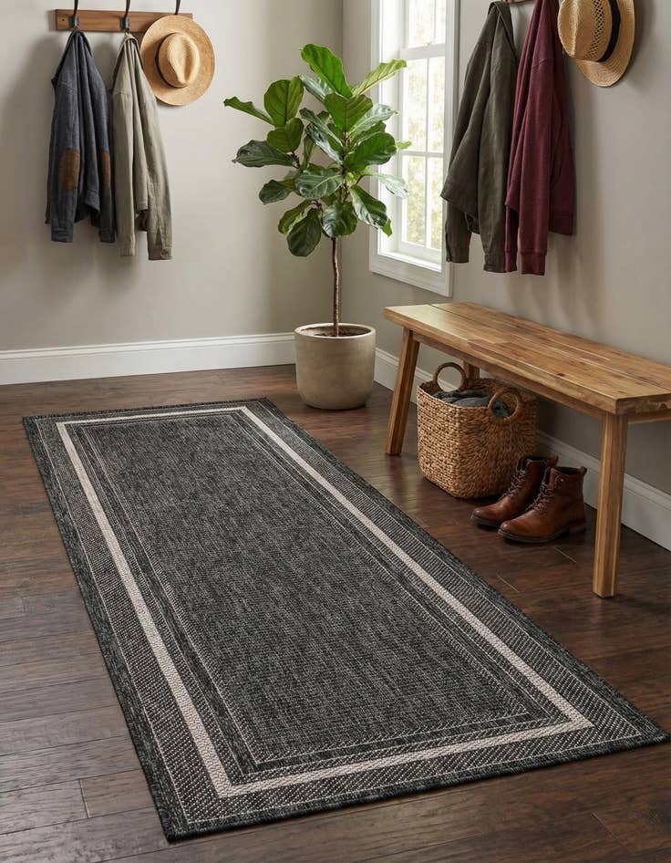 Detail image of 2' x 6' Washable Border Indoor / Outdoor Runner Rug