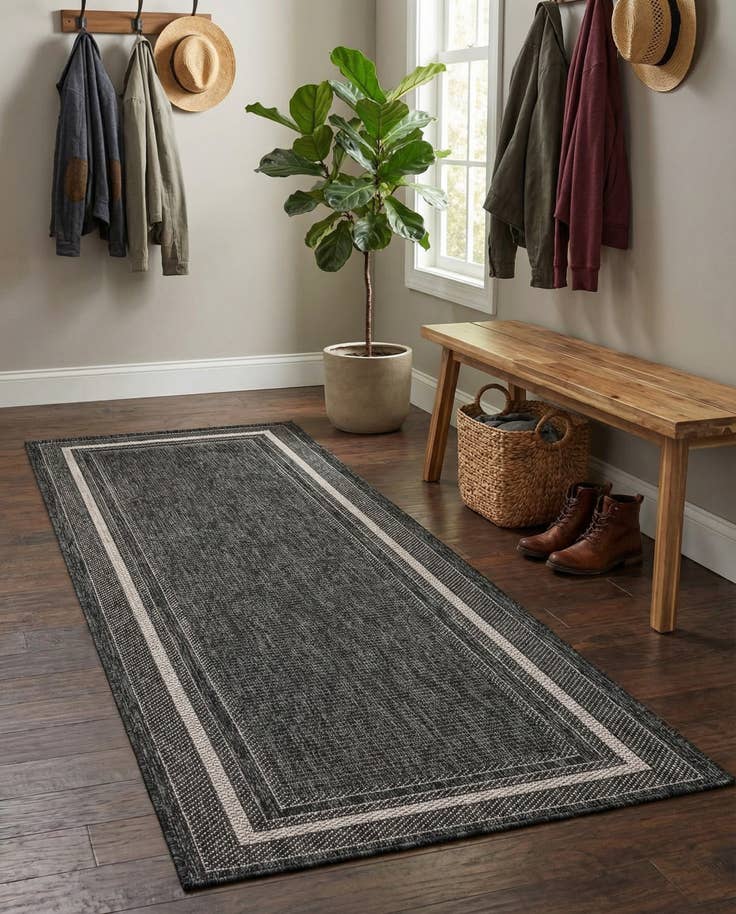 Detail image of 2' x 6' Easy-Clean Border Indoor / Outdoor Runner Rug