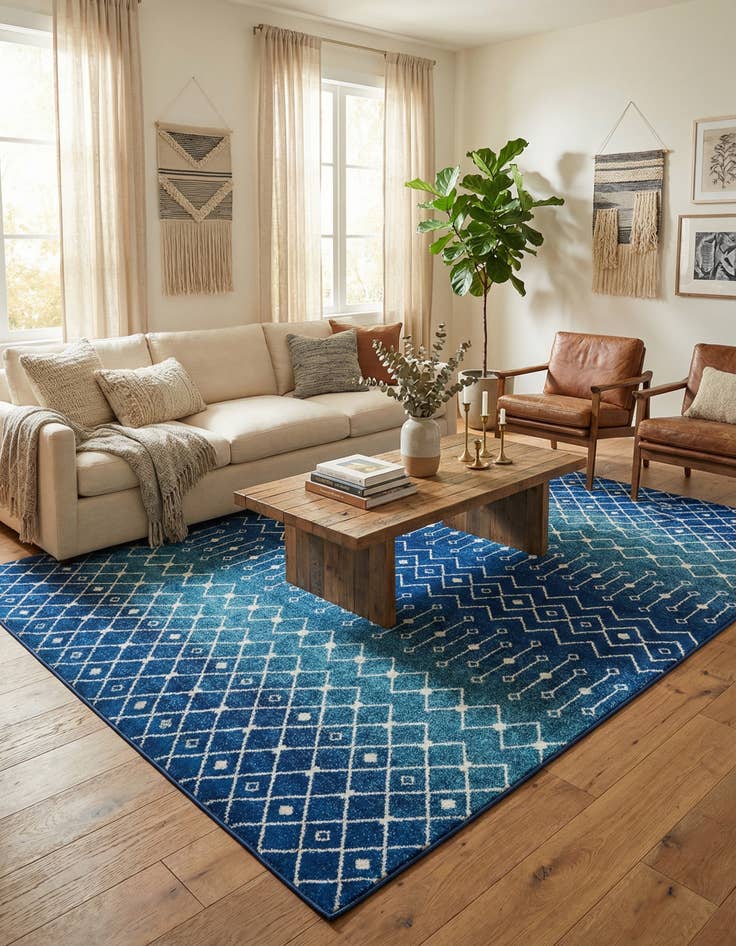 Detail image of 10' 8 x 14' Moroccan Trellis Rug