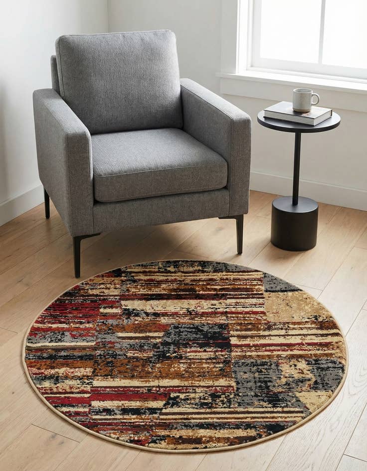 Detail image of 3' x 3' Saturn Round Rug