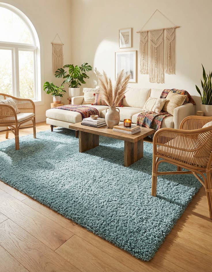 Detail image of 7' 10 x 11' Solid Shag Rug