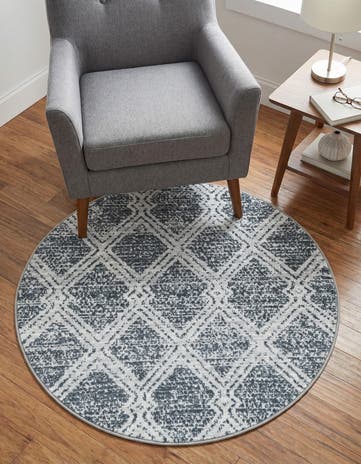Ivory Kamala Washable Round Rug