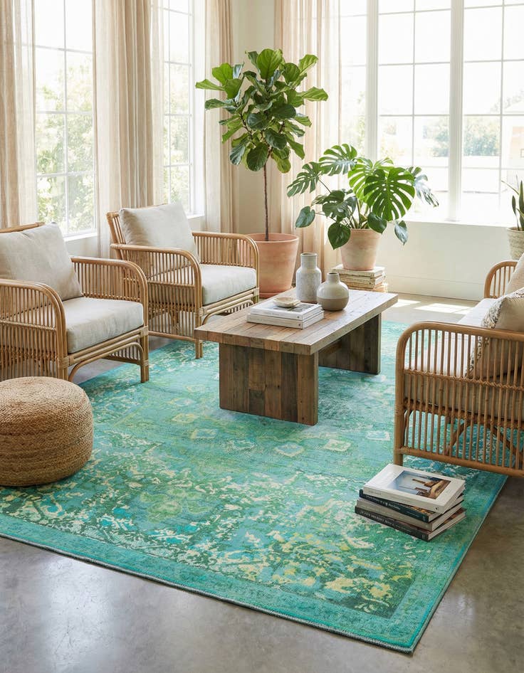 Detail image of 7' 10 x 11' Washable Renaissance Rug