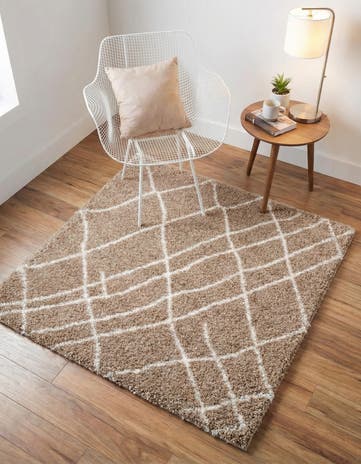 Khaki Soft Touch Shag Square Rug