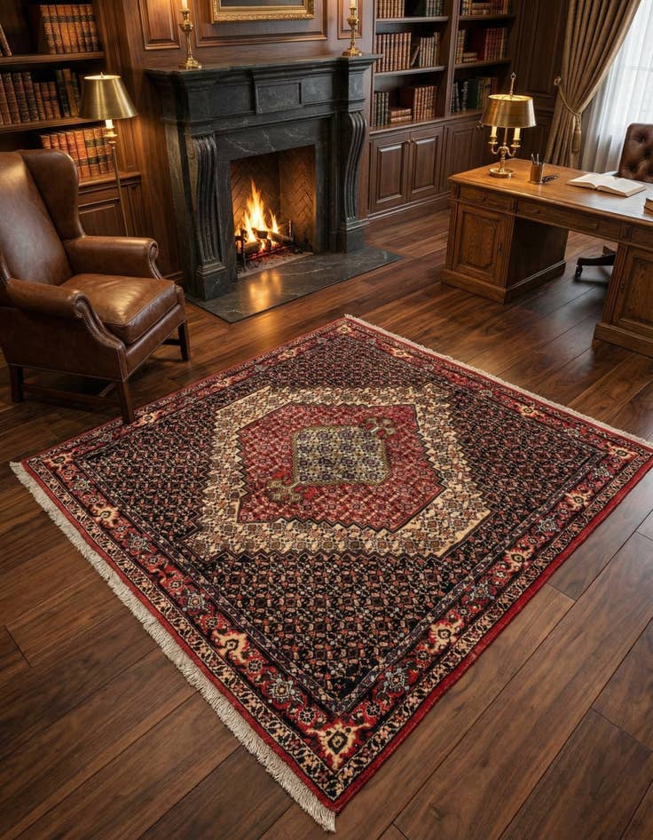 Detail image of 4' x 4' 9 Senneh Square Rug