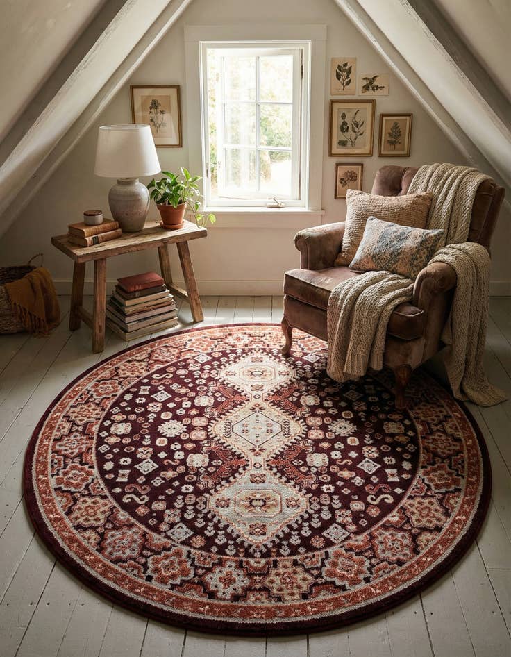 Detail image of  5' 3 x 5' 3 Kamala Washable Round Rug