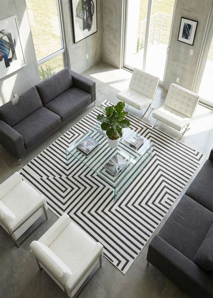 12' x 12' Easy-Clean Modern Indoor / Outdoor Square Rug