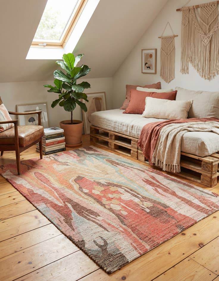 Detail image of  5' 1 x 8' Chenille Jute Rug