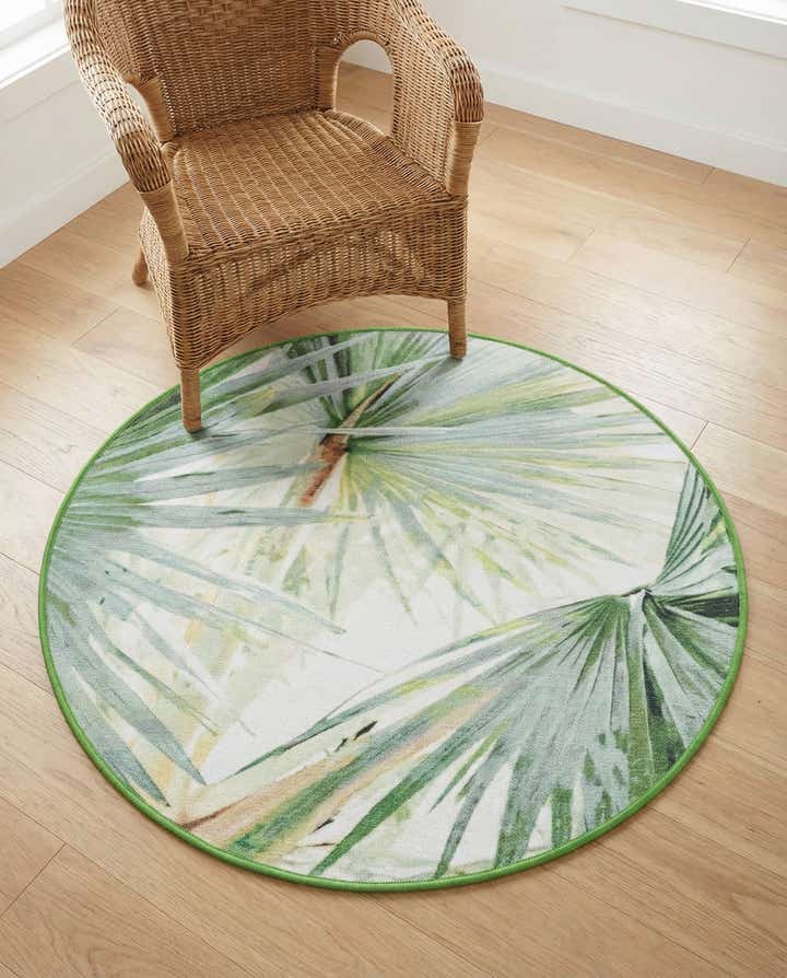 3' 3 x 3' 3 Easy-Clean Jill Zarin Caribbean Indoor / Outdoor Round Rug