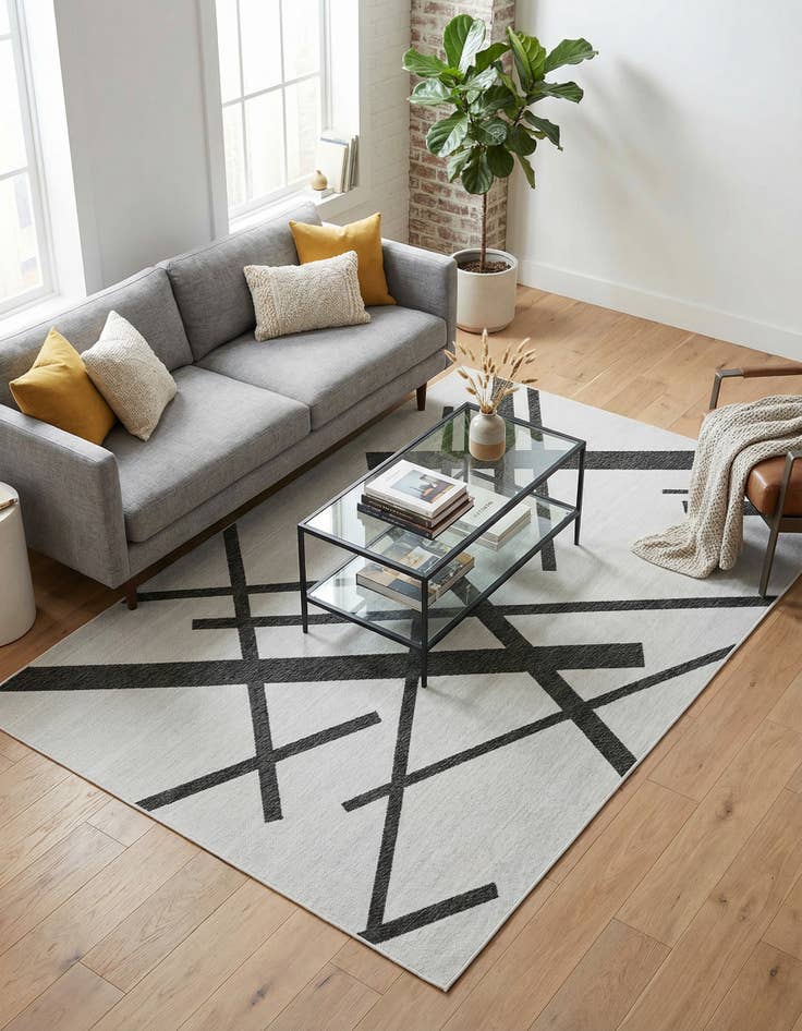 Detail image of 7' x 10' Washable Modern Indoor / Outdoor Rug