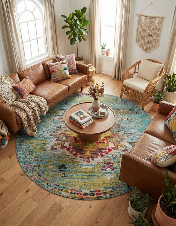 Detail image of 8' x 8' Washable Arte Round Rug