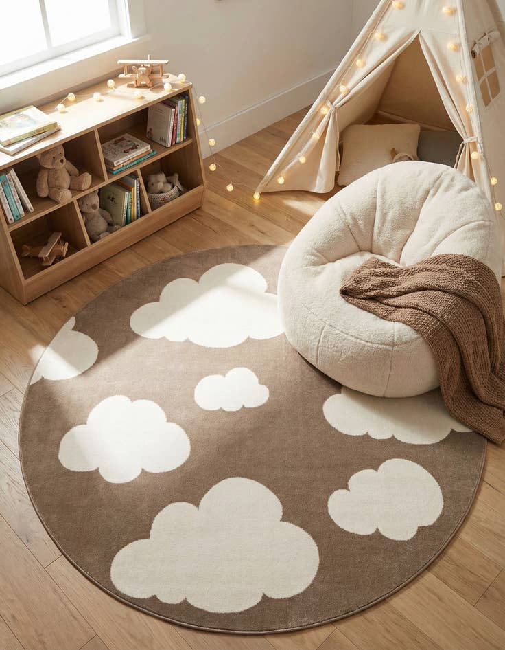 Detail image of 5' 3 x 5' 3 Whimsy Kids Round Rug