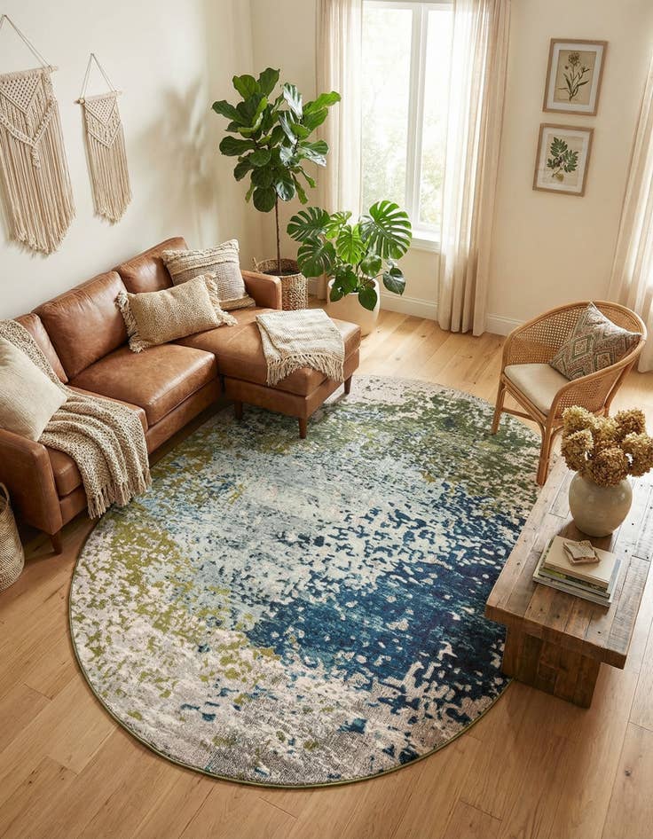 Detail image of 8' x 10' Washable Hyacinth Oval Rug