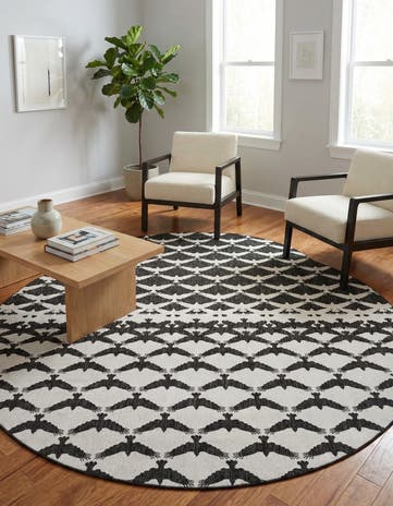 13' x 13' Easy-Clean Modern Indoor / Outdoor Round Rug