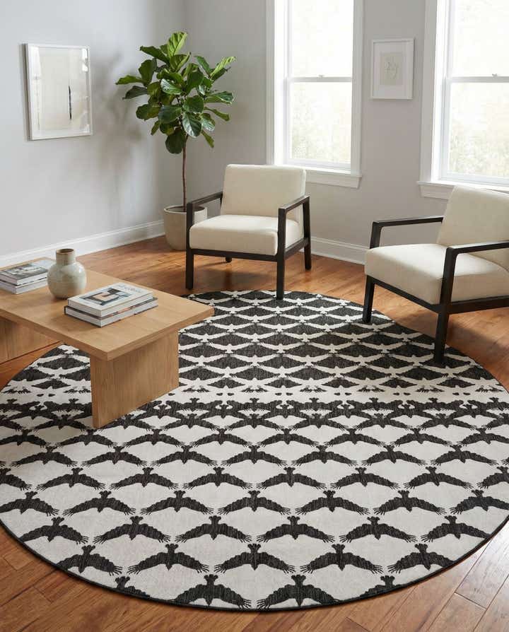 13' x 13' Easy-Clean Modern Indoor / Outdoor Round Rug