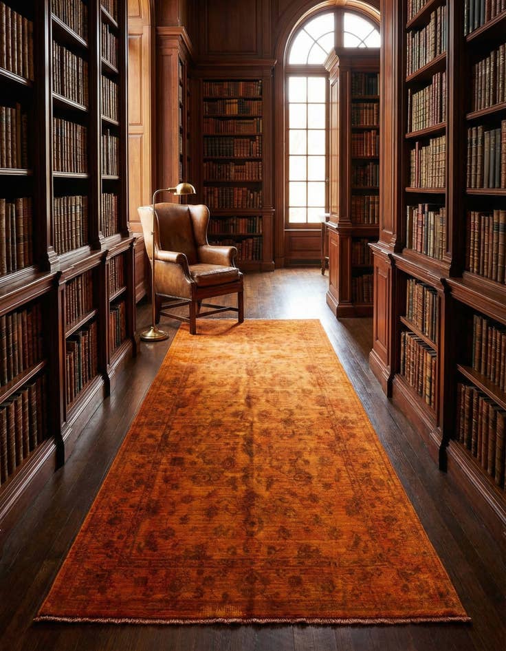 Detail image of 5' 2 x 7' 10 Hand Knotted Over-Dyed Ziegler Runner Rug