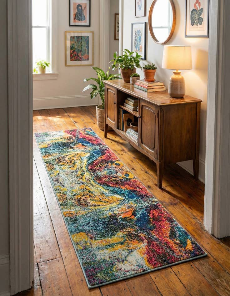 Detail image of 2' x 6'  Washable Haerfest Runner Rug