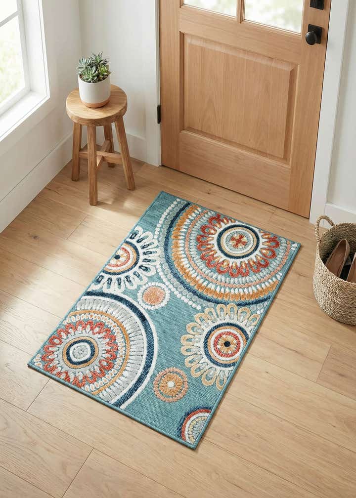 2' 2 x 3' Easy-Clean Botanical Indoor / Outdoor Rug