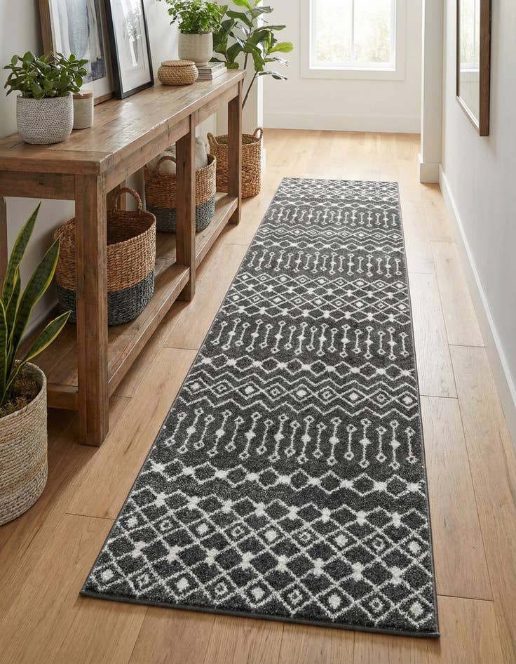Detail image of 2' 7 x 10' Moroccan Trellis Runner Rug