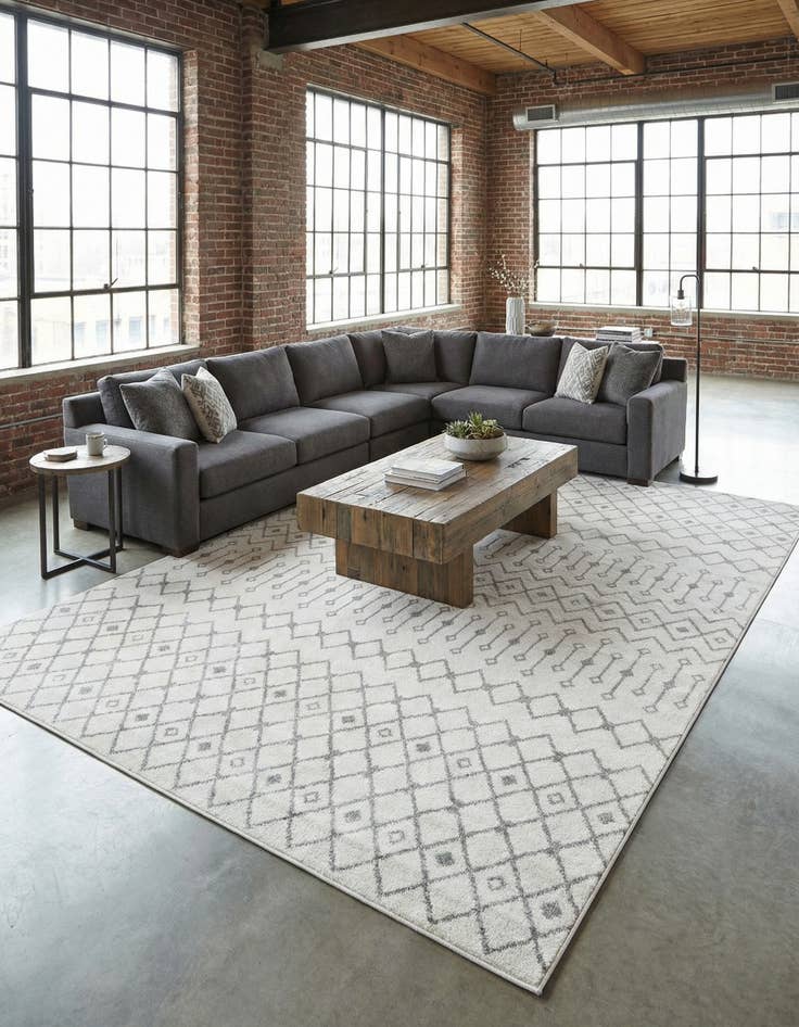 Detail image of 10' x 13' Moroccan Trellis Rug